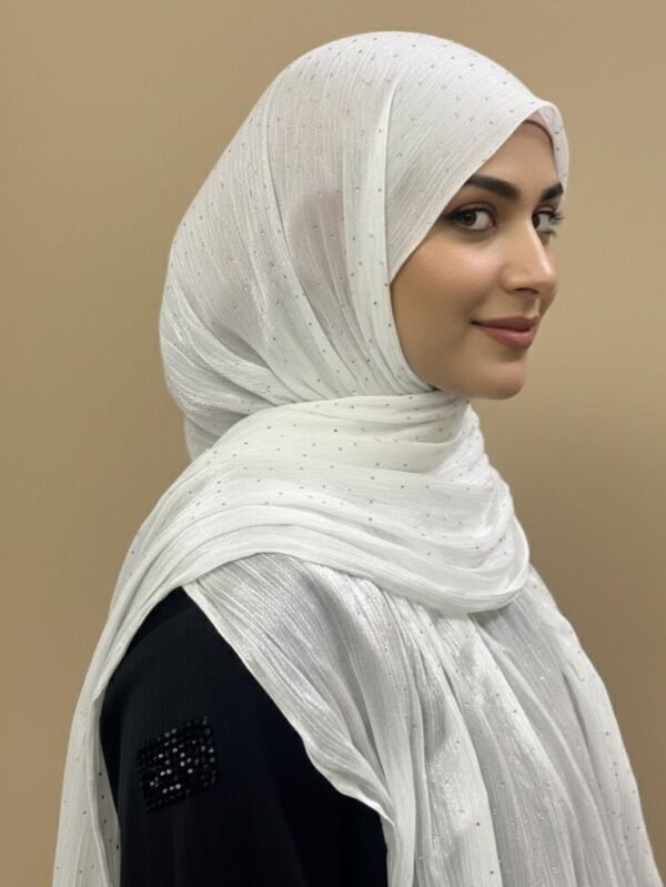 Organza Diamond Stoles - White